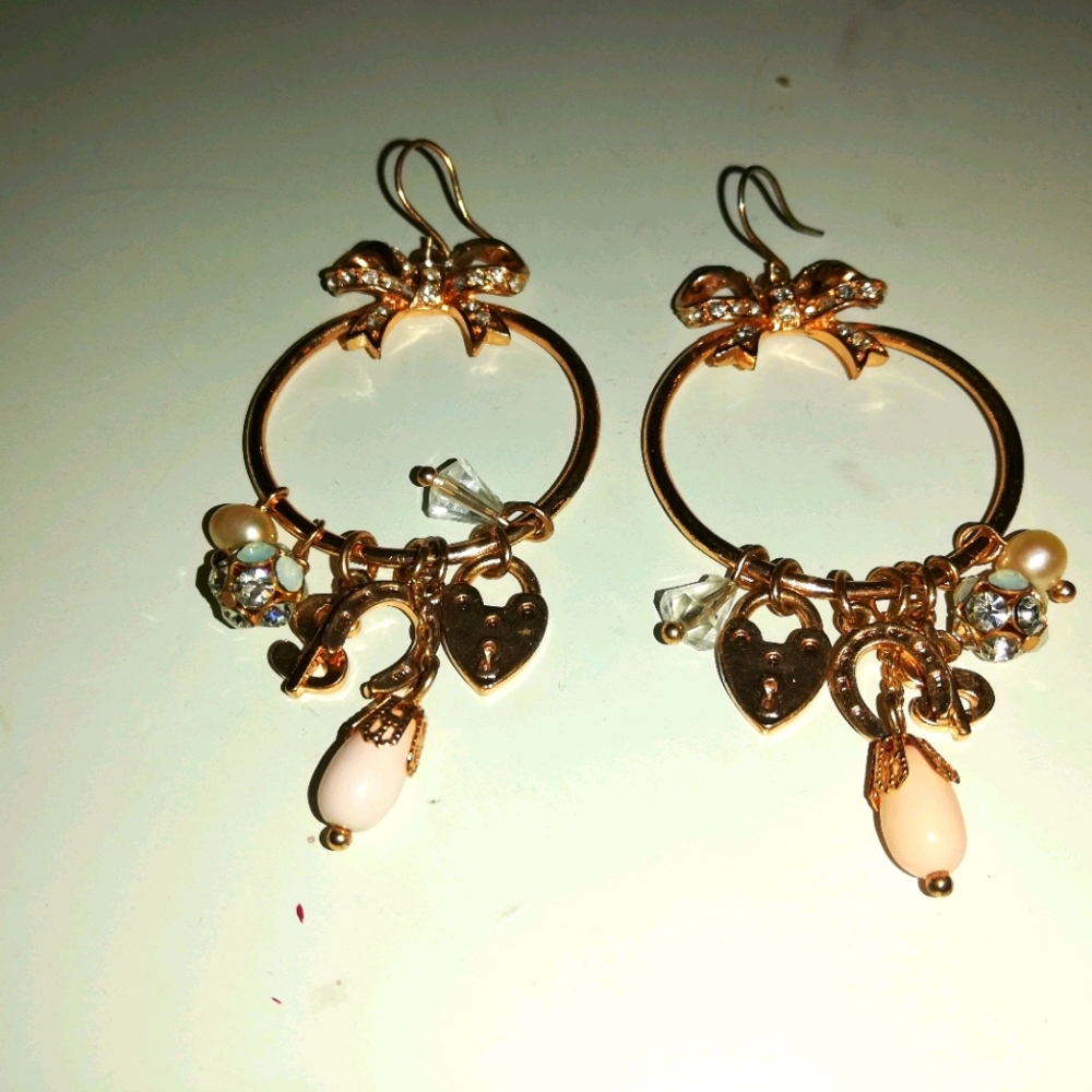 Rose gold Betsey Johnson earrings